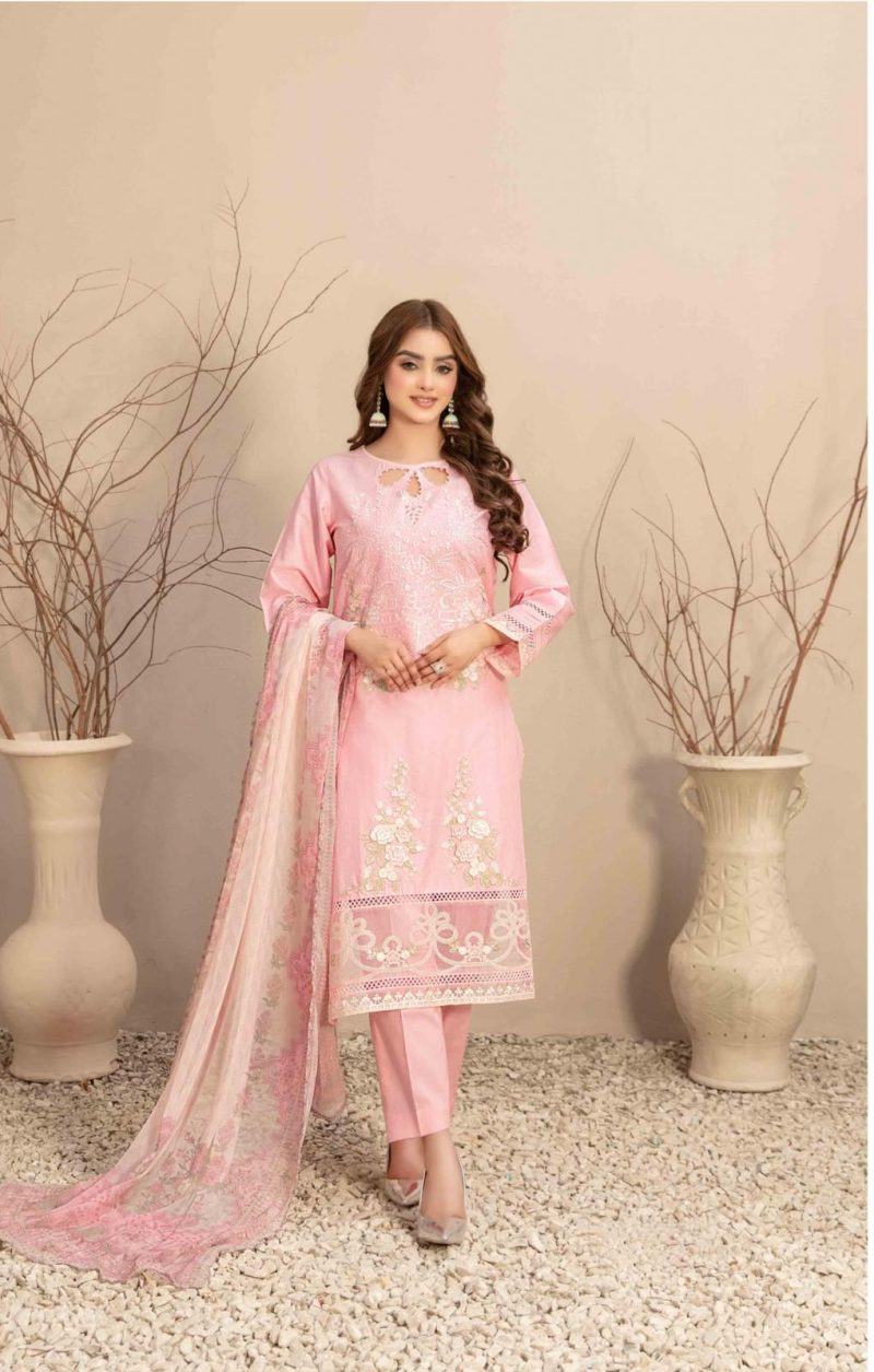 *Tawakkal Stitched Fancy Embroidered Jacquard Lawn Shirt Designs with Embellishments