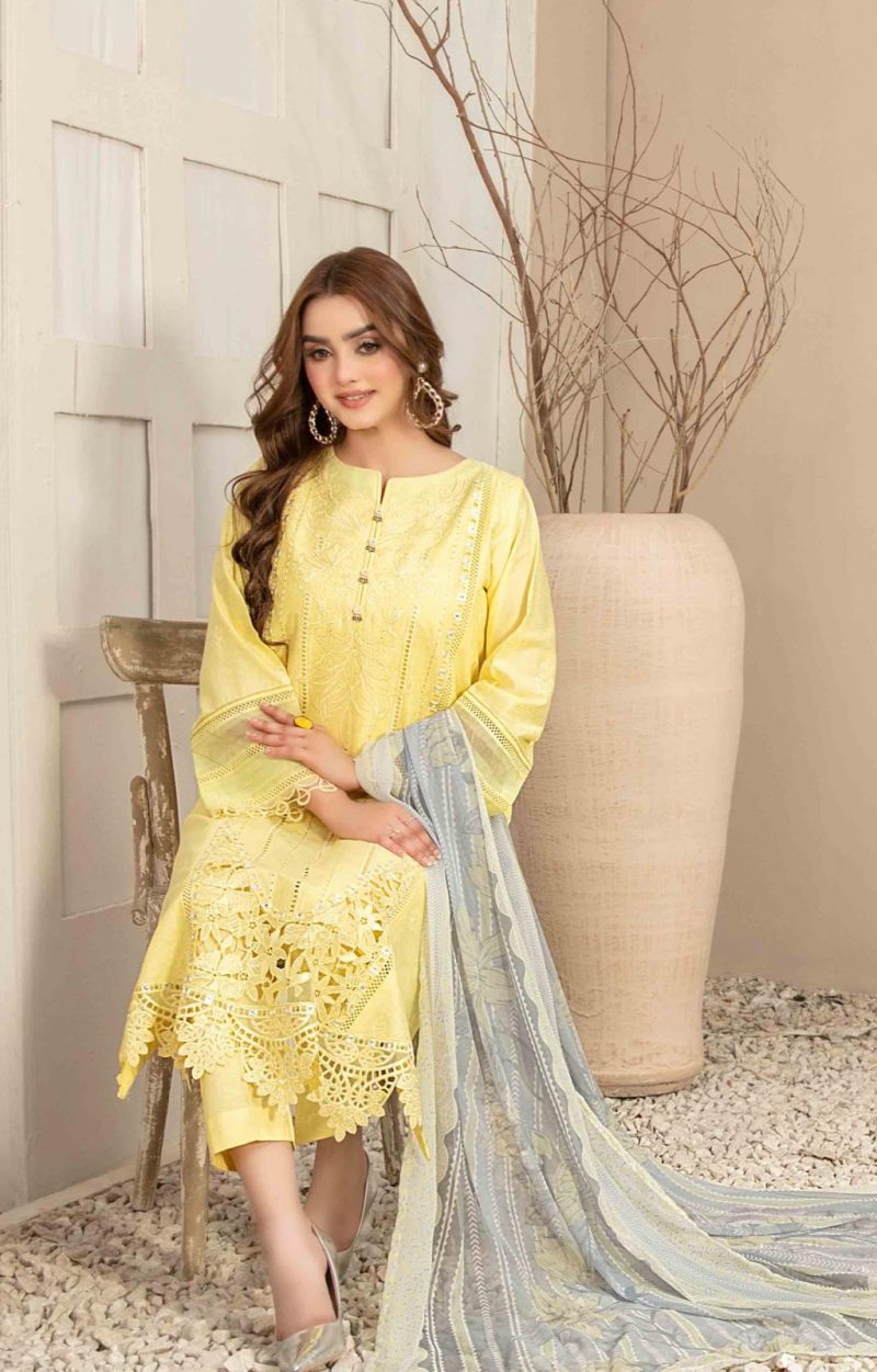 Tawakkal Stitched Fancy Embroidered Jacquard Lawn Shirt Designs - Image 4